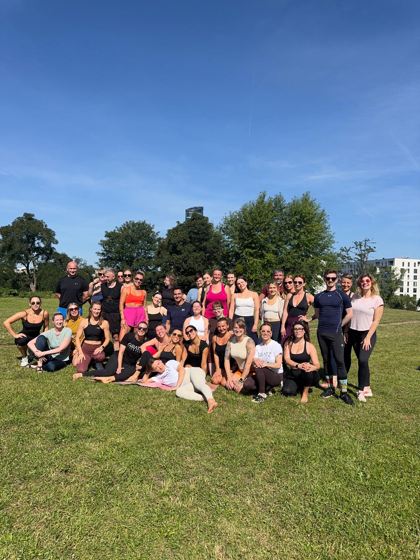 Workshop participants together outdoors